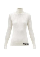Moncler Intarsia-logo roll-neck ribbed-wool sweater