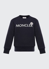 Moncler Kid's Logo Cotton Long-Sleeve Sweatshirt  Size 8-14