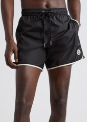 Moncler Logo Patch Nylon Swim Trunks