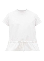 Moncler Logo-appliqué soft-shell peplum T-shirt