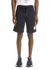 Moncler Logo Patch Sweat Shorts in 778-Navy at Nordstrom