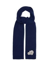 Moncler Logo-patch wool-blend ribbed scarf
