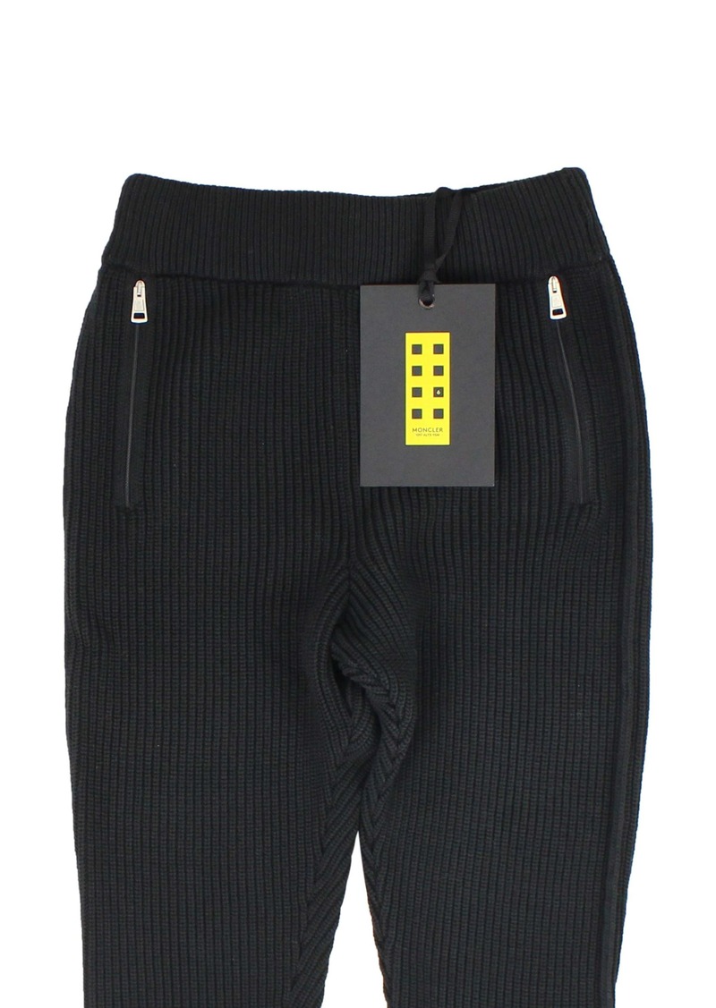 Moncler Logo Rib Knit Jogger Sweatpants - Black