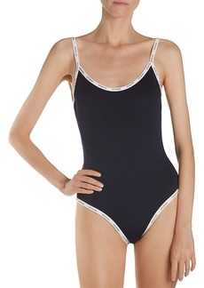 Moncler Logo Tape One Piece Swimsuit