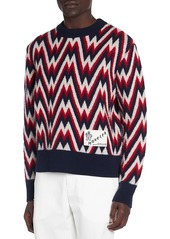 Moncler Long Sleeve Crewneck Patterned Sweater