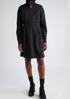Moncler Long Sleeve Knit Quarter Zip Dress