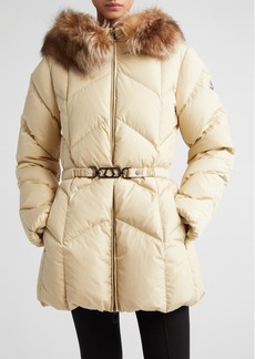 Moncler Loriot Down Jacket with Removable Genuine Shearling Trim