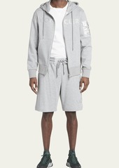 Moncler Men's Cotton Terry Embroidered Logo Zip Hoodie