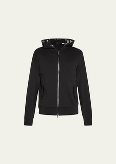 Moncler Men's Logo-Tape Fleece Zip Hoodie