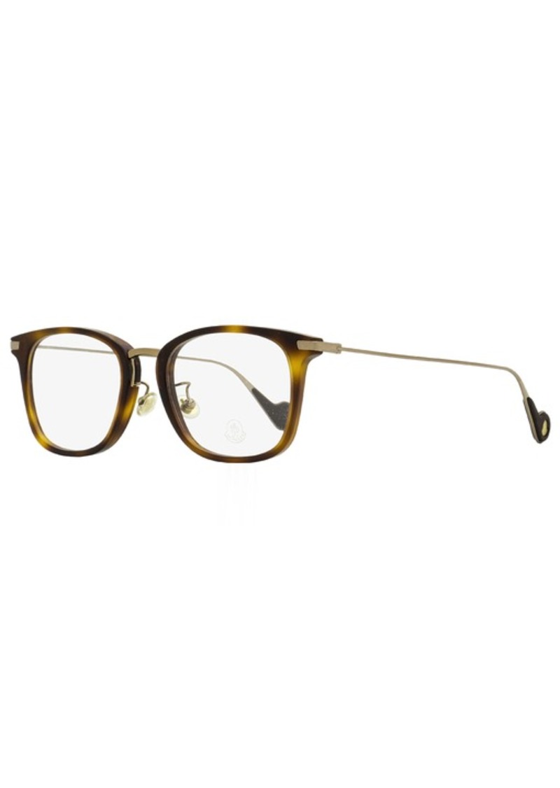 Moncler Men's Rectangular Eyeglasses ML5075D 52A Havana/Bronze 52mm