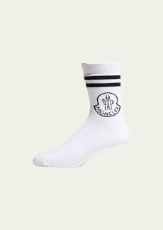 Moncler Men's Striped Logo Socks