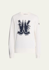 Moncler Men's Terry Hockey Stick Logo Sweatshirt