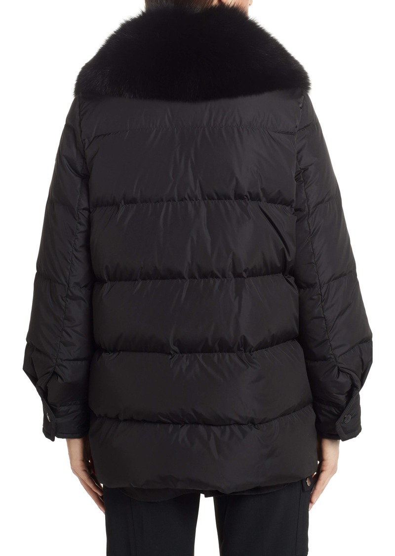 Moncler Moncler Mesange Quilted Down Puffer Coat with Removable Genuine ...