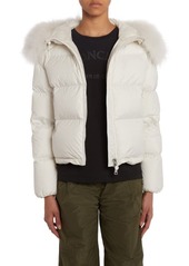 Moncler Mino Quilted Down Jacket with Removable Genuine Shearling Trim