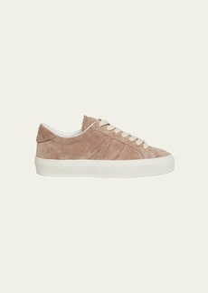 Moncler Monaco Suede Low-Top Sneakers