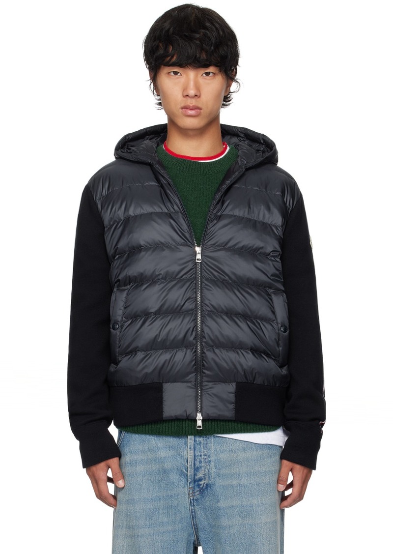 Moncler Navy Hooded Down Jacket