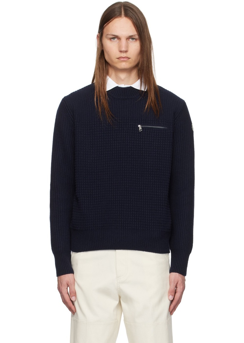 Moncler Navy Wool & Cashmere Sweater