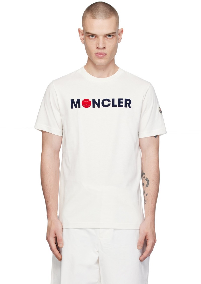 Moncler Off-White Flocked T-Shirt