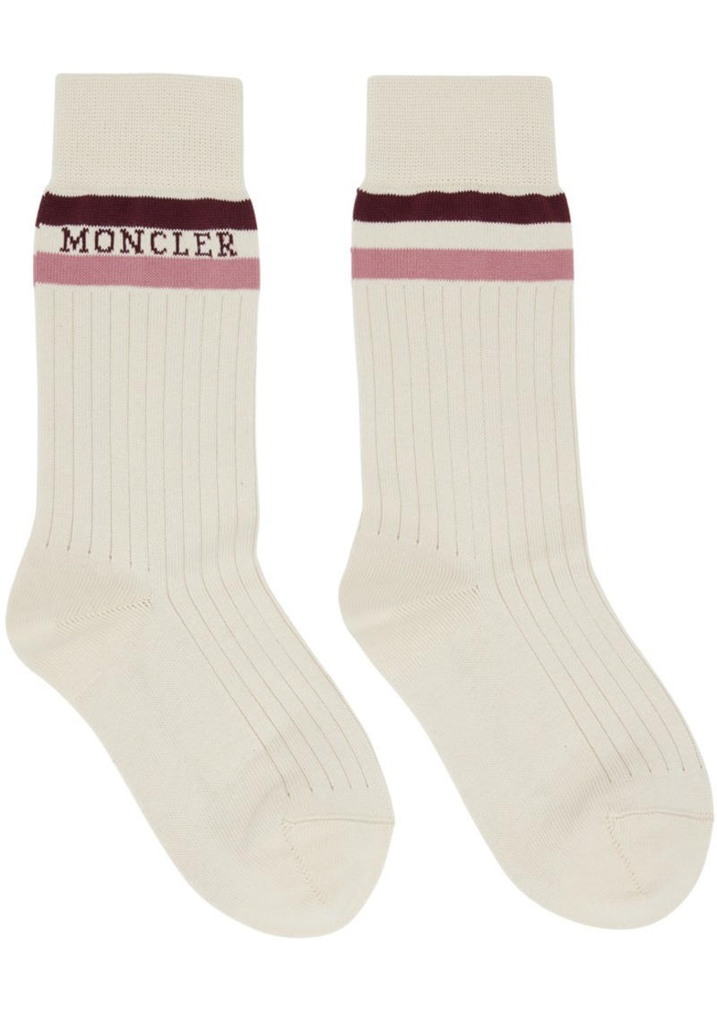 Moncler Off-White Logo Socks