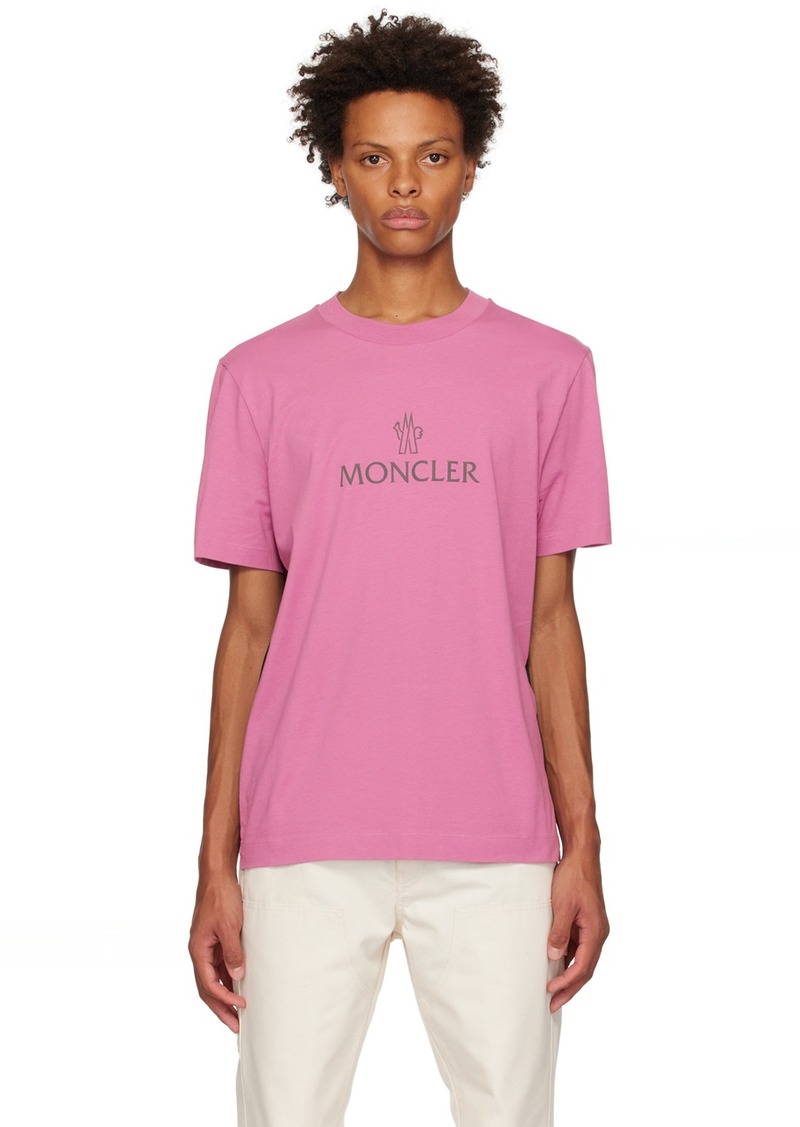 Moncler Pink Garment-Washed T-Shirt