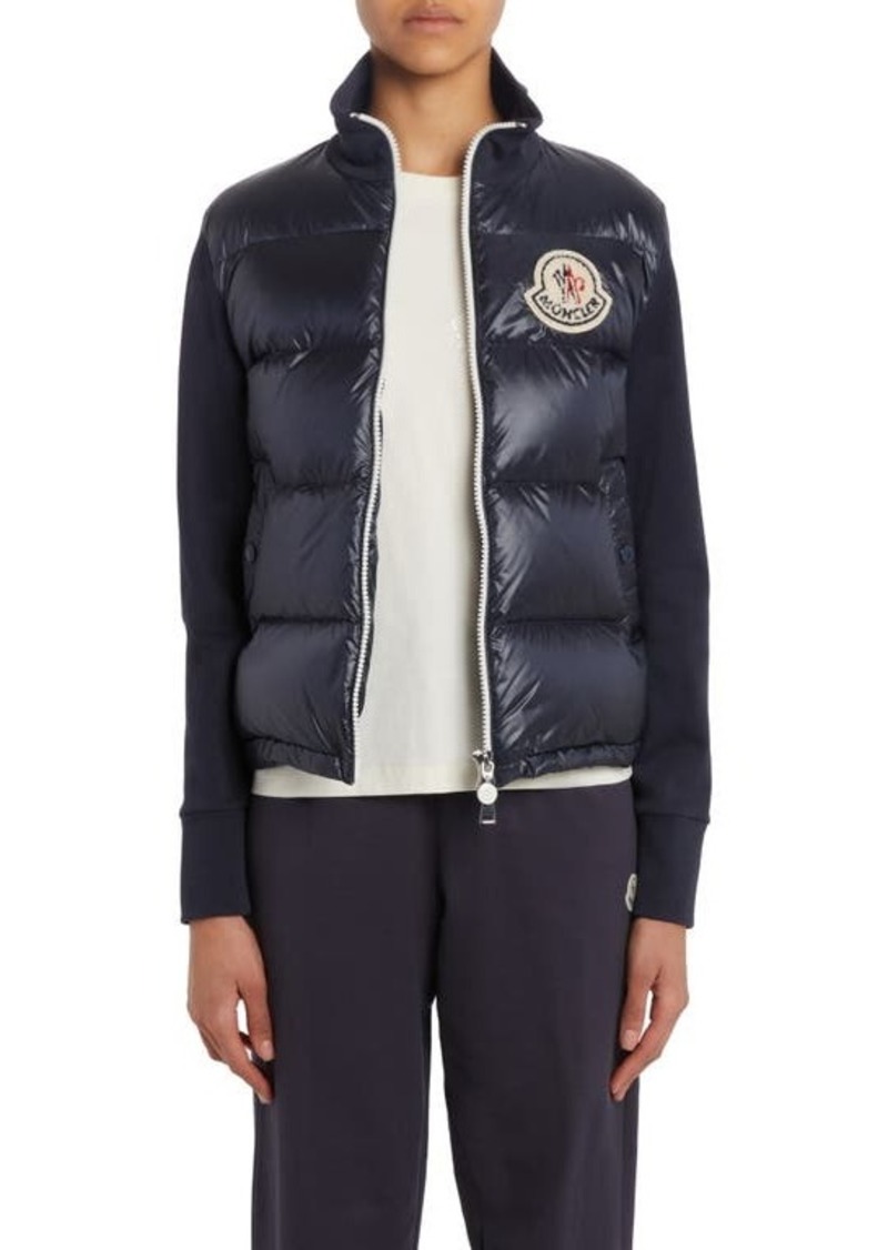 Moncler Quilted Down & Knit Cardigan