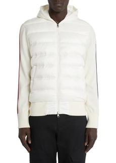 Moncler Quilted Down & Wool Knit Cardigan