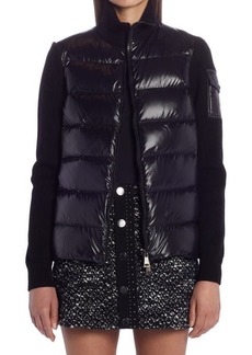 Moncler Quilted Down & Wool Short Cardigan
