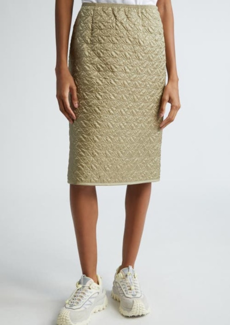Moncler Quilted Nylon Pencil Skirt