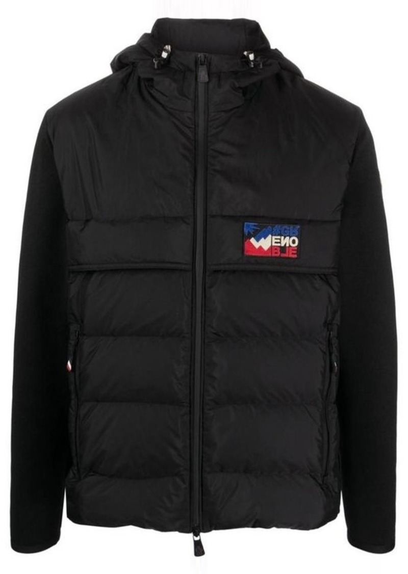 MONCLER quilted-panel hooded cardigan