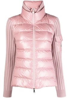 MONCLER quilted ribbed-knit wool cardigan