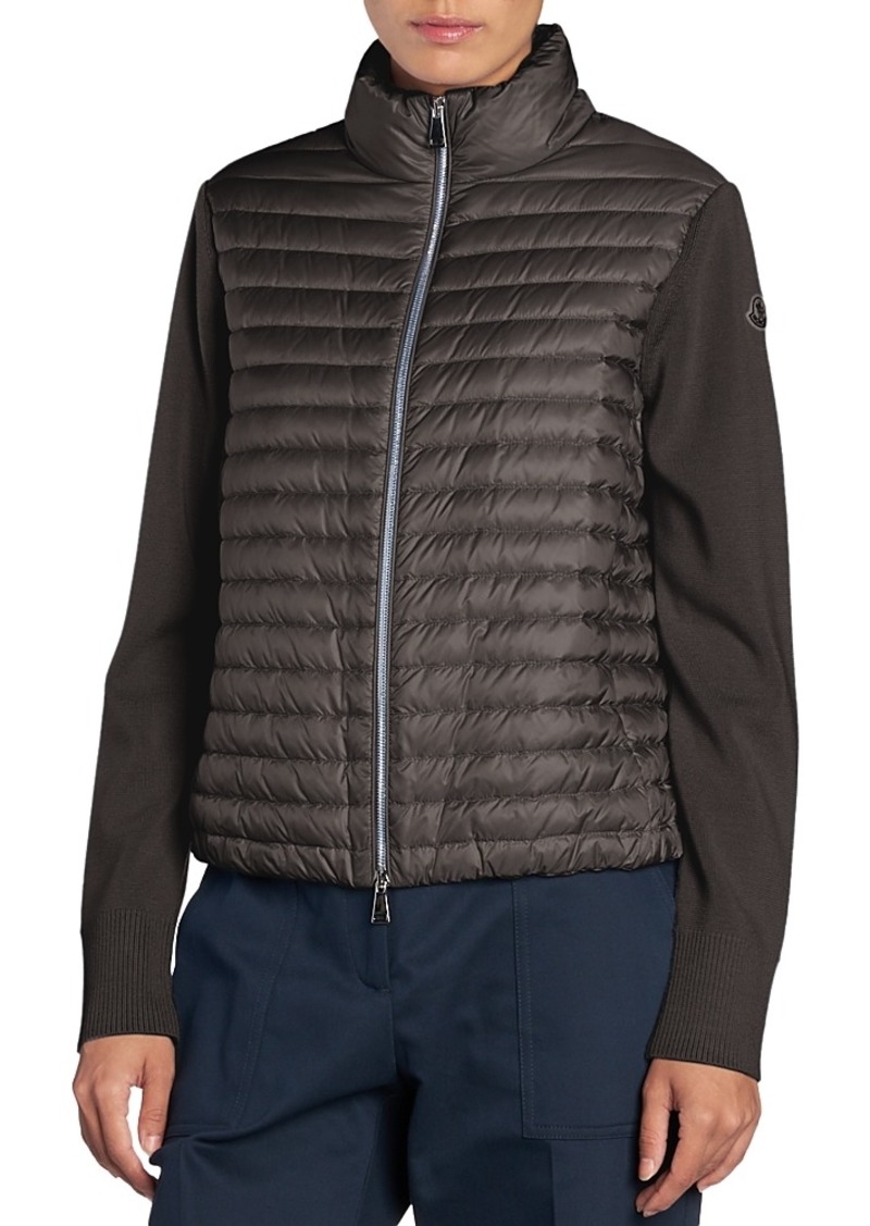 Moncler Quilted Wool Puffer Cardigan