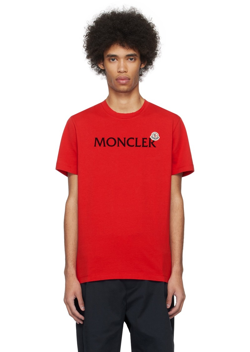 Moncler Red Flocked T-Shirt