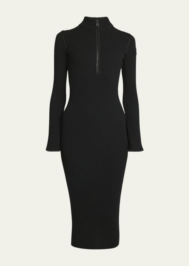 Moncler Ribbed Knit Long-Sleeve Sweater Dress