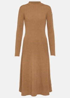 Moncler Ribbed-knit wool-blend midi dress