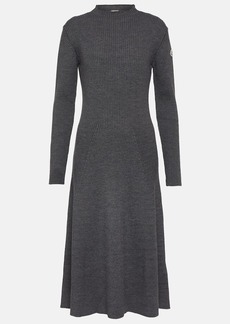 Moncler Ribbed-knit wool blend midi dress