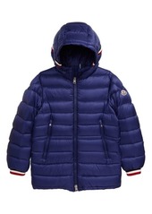Moncler Roussilion Water Resistant Hooded Down Jacket in Dark Blue at Nordstrom