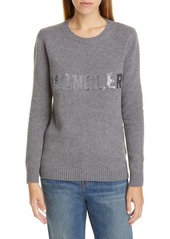 Moncler Sequin Logo Wool & Cashmere Sweater