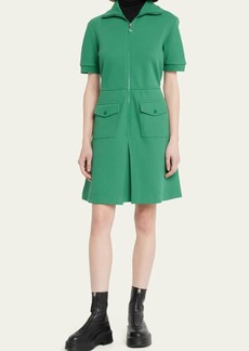 Moncler Short-Sleeve Stand-Collar Polo Dress