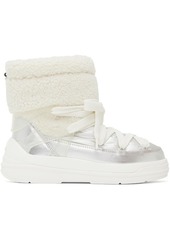 Moncler Silver & White Insolux M Ankle Boots