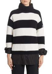 Moncler Stripe Turtleneck Sweater in Black at Nordstrom