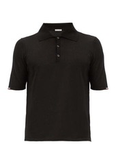 Moncler Tricolour-trim cotton-jersey polo shirt