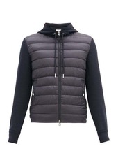 Moncler Tricoloured-hood zipped cotton-jersey sweatshirt
