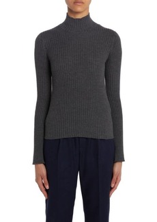 Moncler Turtleneck Virgin Wool Blend Rib Sweater