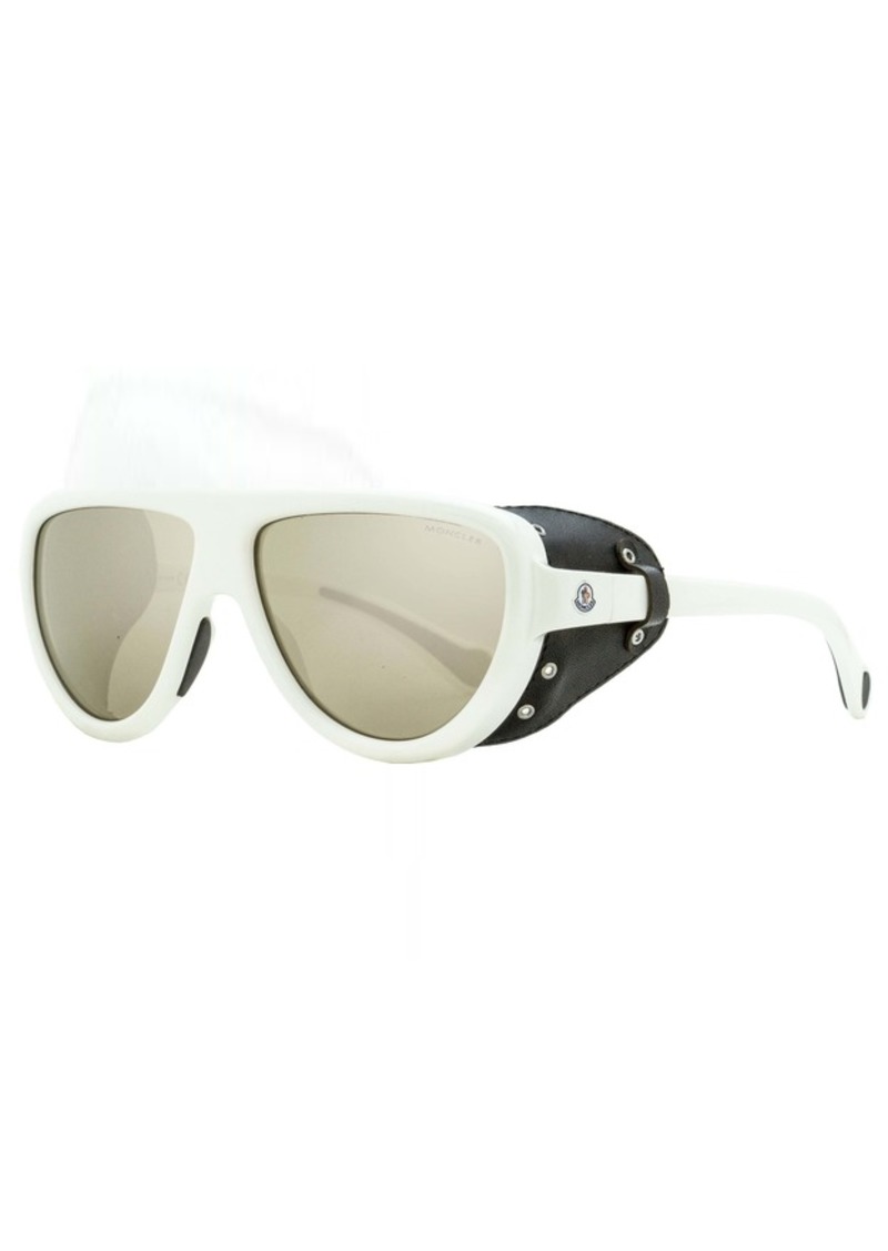 Moncler Unisex Pilot Sunglasses ML0089 21C White/Black 57mm