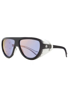 Moncler Unisex Shield Sunglasses ML0089 01C Black/White Leather 57mm