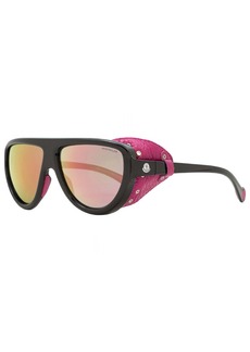 Moncler Unisex Shield Sunglasses ML0089 01Z Black/Pink Leather 57mm