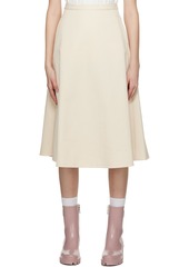 Moncler White A-Line Midi Skirt