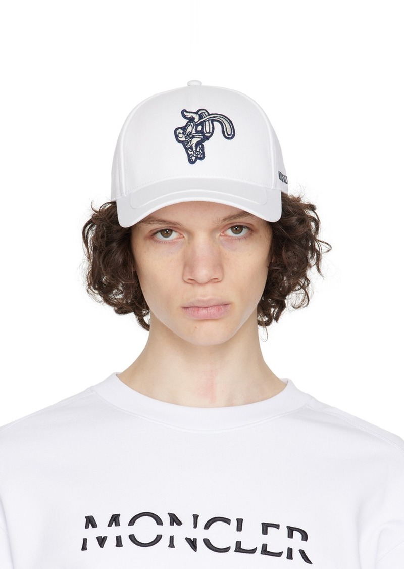 Moncler White Embroidered Cap