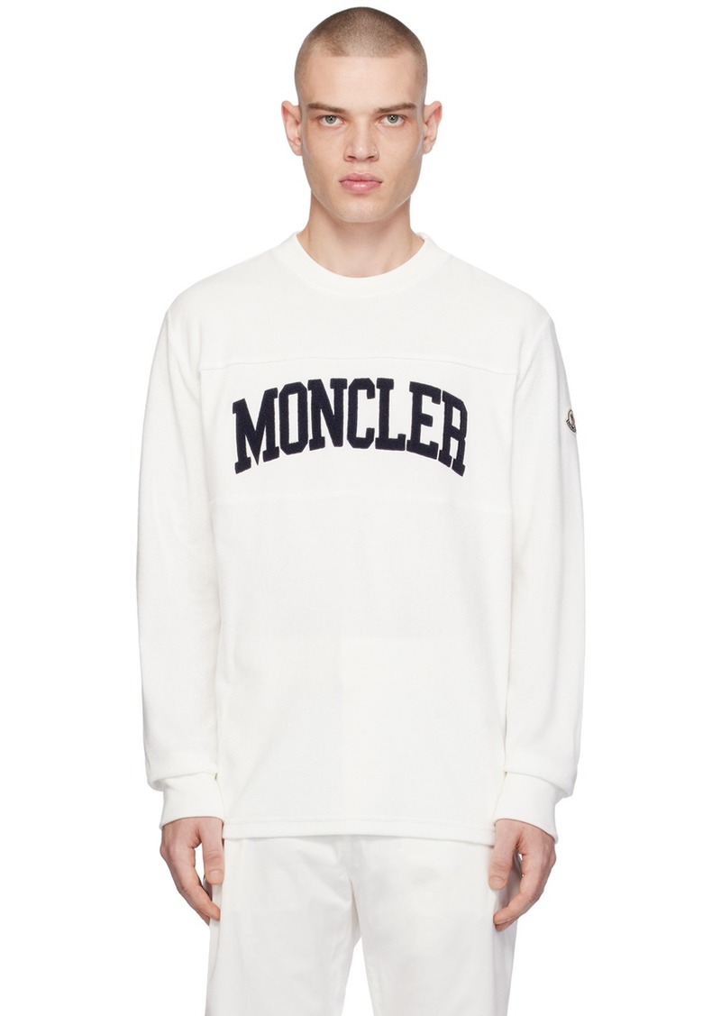 Moncler White Embroidered Sweatshirt