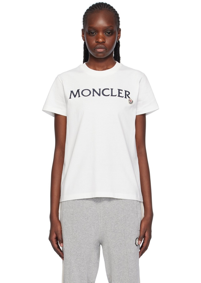 Moncler White Embroidered T-Shirt